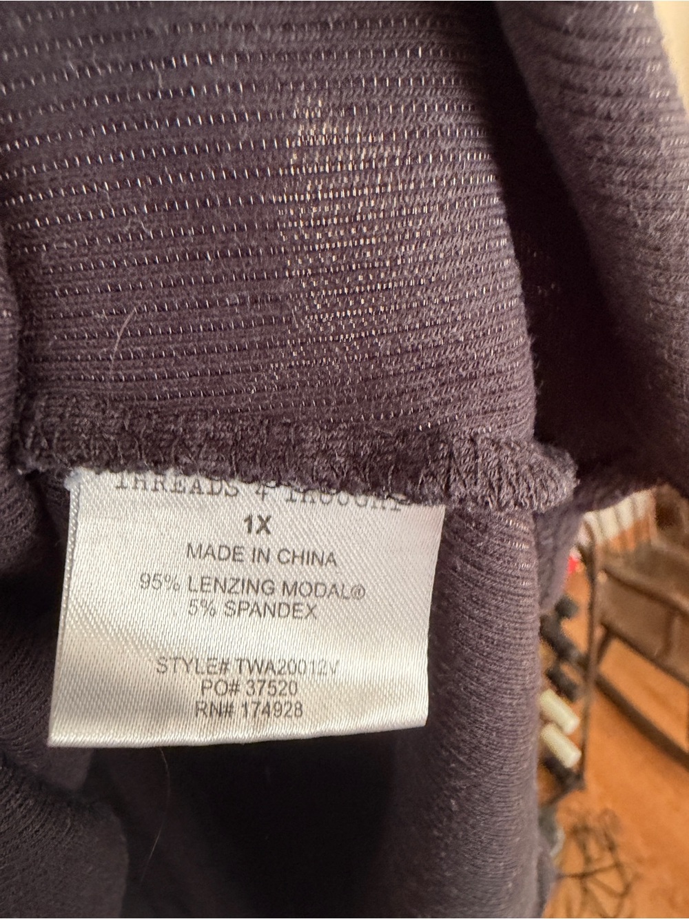 Threads 4 Thought Black Ribbed tank - Picture 3 of 3